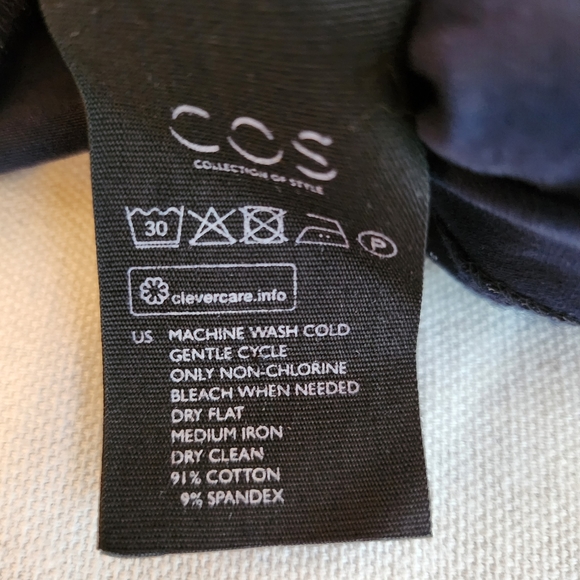 COS I XS/S Navy A-Line Jersey Babydoll Dress with Pockets - Picture 6 of 9